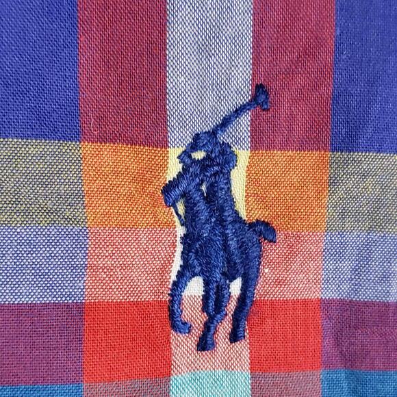 Polo Ralph Lauren Shirt Oxford Button Down Multicolor Plaid SS Size Medium M - Picture 6 of 9